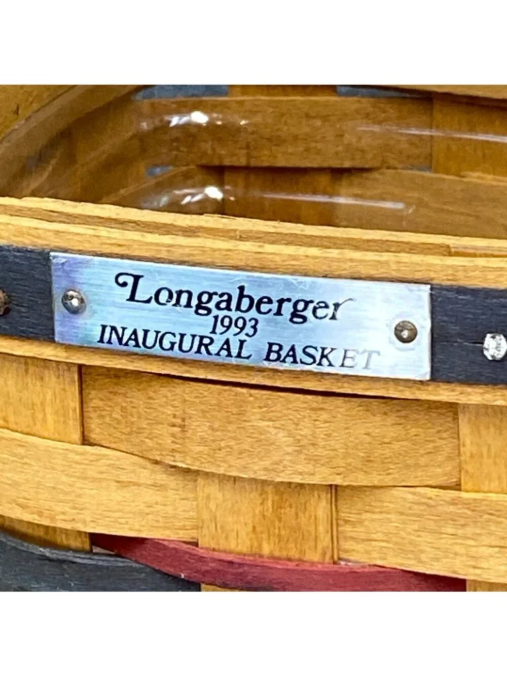 Longaberger 1993 Inaugural Basket Signed w/ Star Liner + Protector Unused